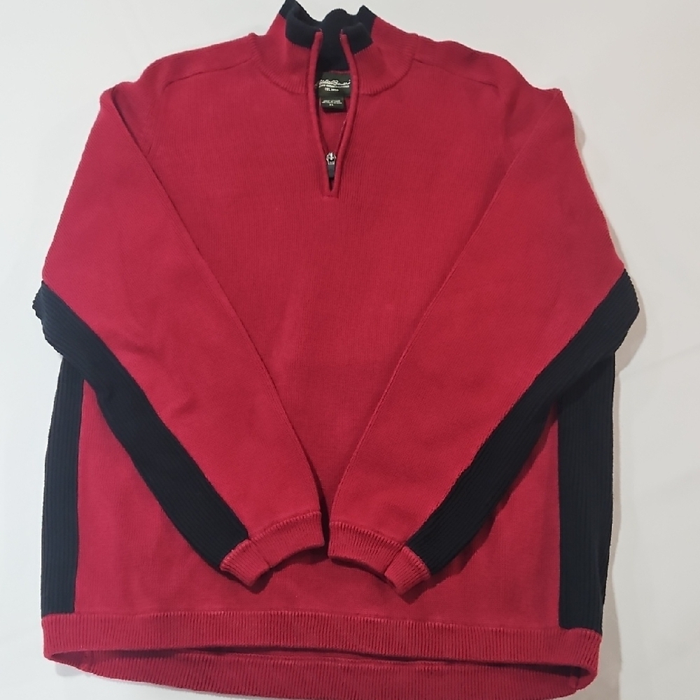Eddie Bauer, Red and Black Men's Sweater